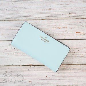 NWT Kate Spade New York Darcy Leather Slim Bifold Wallet In Blue Glow